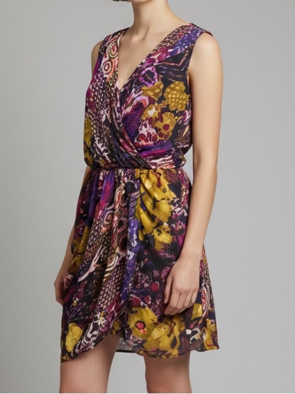 Nine West Printed V-Neck Wrap Dress